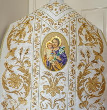 White Embroidered Roman Vestment St Joseph